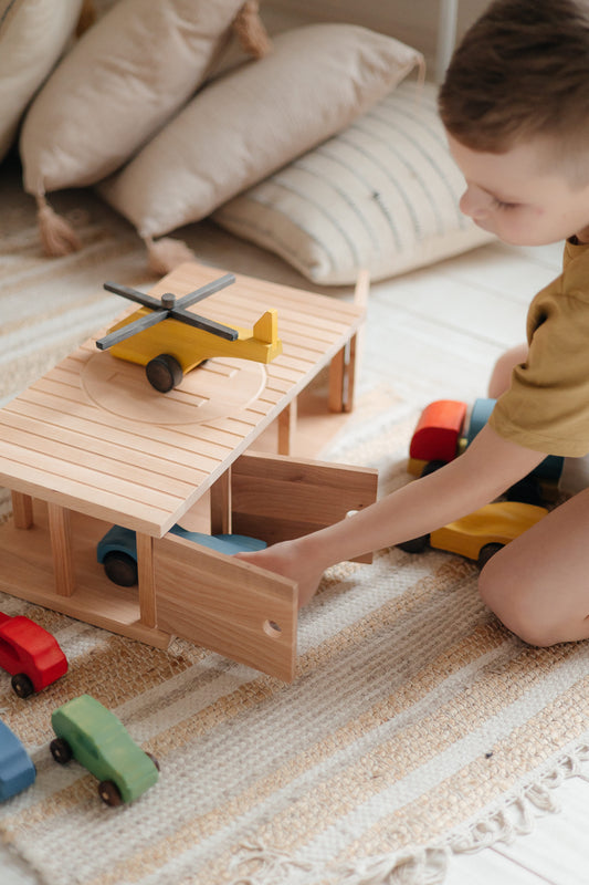 Garage Play Set with Helicopter